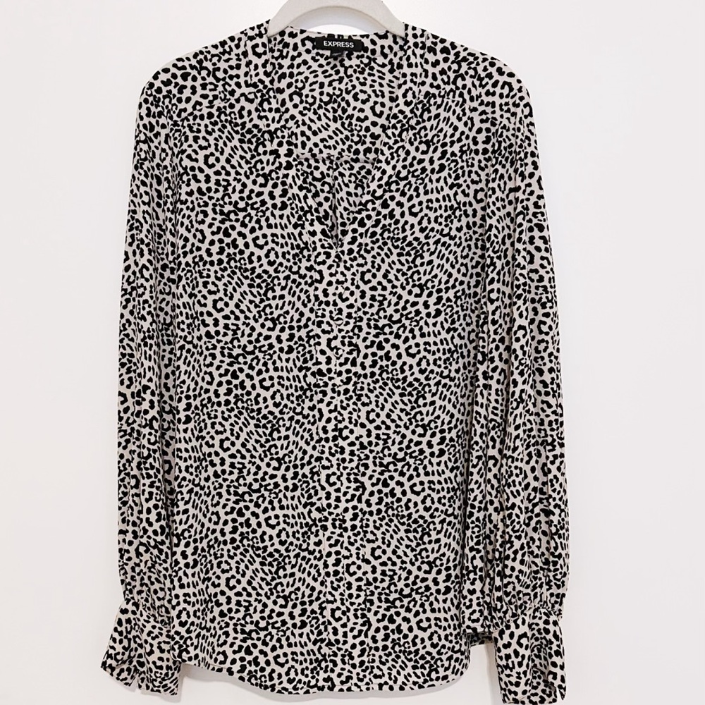 Express Leopard Print Blouse - image 1